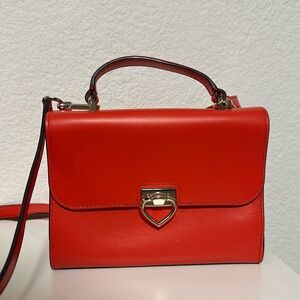 Kate Spade Lovitt Small Top Handle Leather Crossbody Purse - Heirloom Tomato